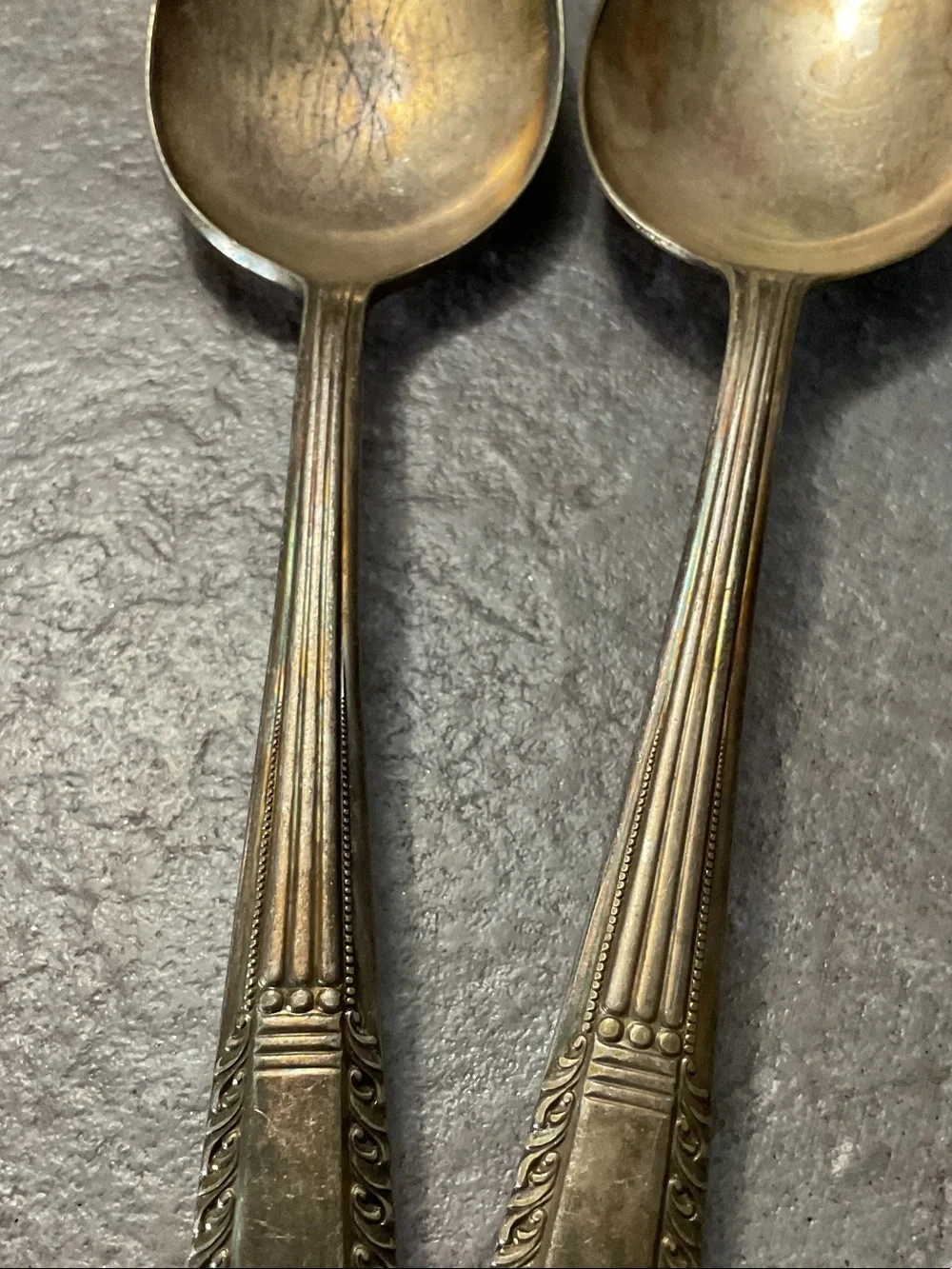 Vintage silver plated Decorative Serving Spoons - Pack of 2 1926